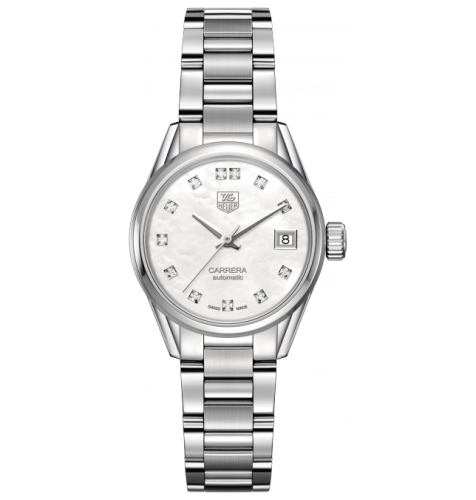 TAG Heuer Carrera Calibre 9 28 Stainless Steel / MOP -- Diamond / Bracelet